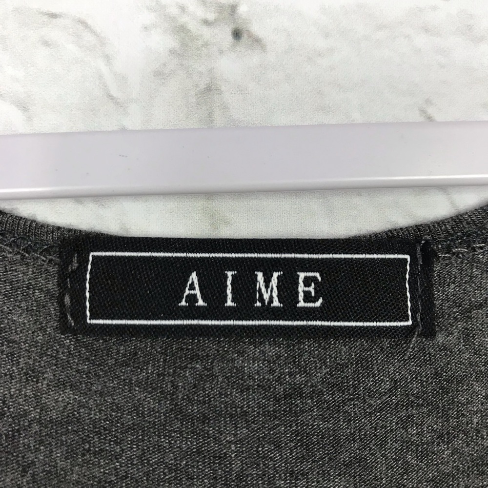 Aime Gray Drop Waist Peplum Tunic Mini Dress S - Picture 4 of 5